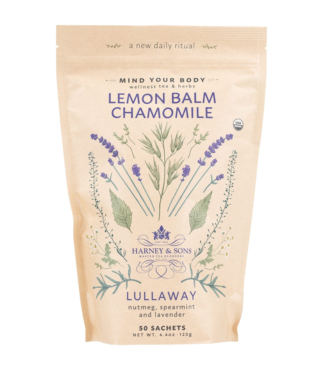 Organic Lemon Balm Chamomile, Bag of 50 Sachets image