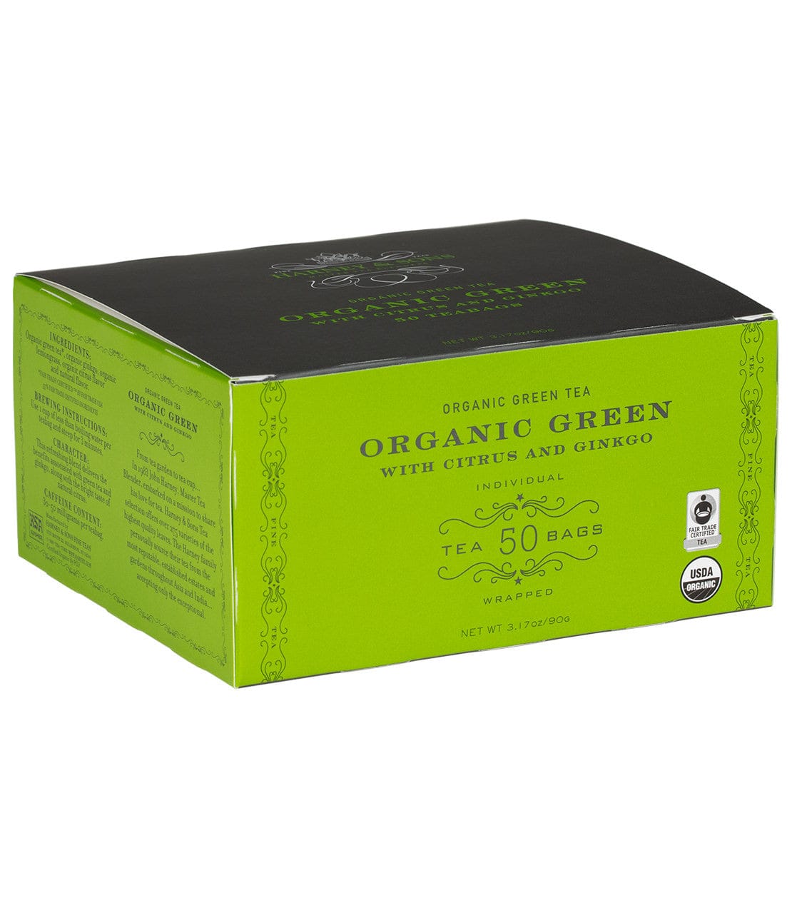 Organic Green with Citrus & Ginkgo, Box of 50 Wrapped Teabags image