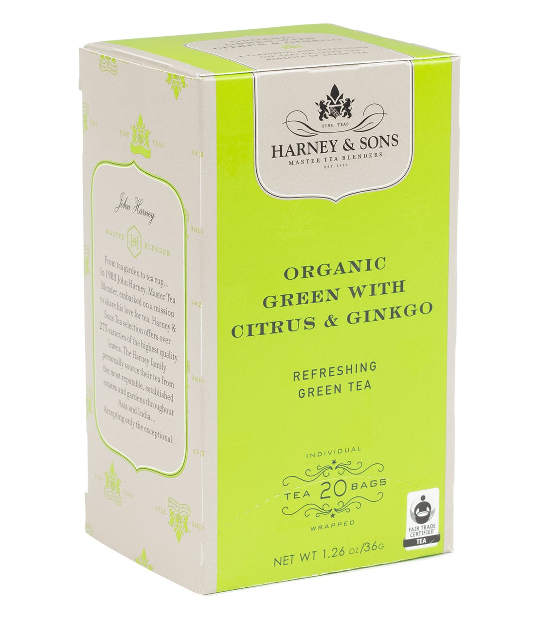 Organic Green with Citrus & Ginkgo, Box of 20 Premium Teabags image