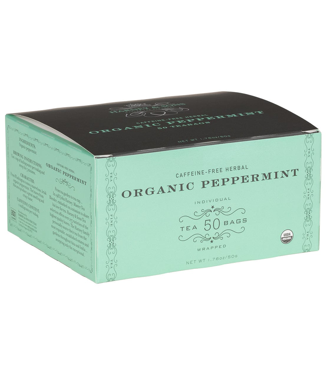 Organic Peppermint Herbal, Box of 50 Wrapped Teabags image